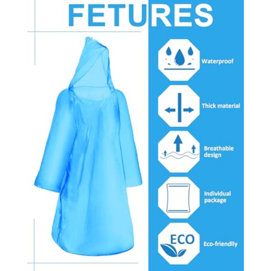 120 Pack Disposable Rain Ponch - Emergency Poncho Rain recensie en prijs