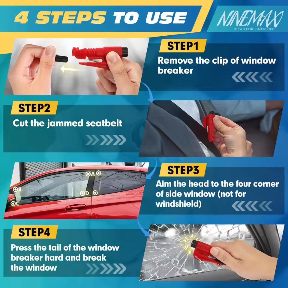 Safety Hammer Car Escape Tool  - Rescue Rope Throw recensie en prijs