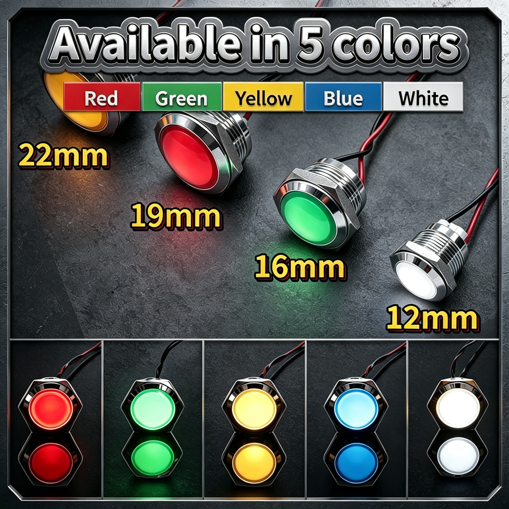 12mm 16mm 19mm 22mm Metal LED  - Signal Panel Orange recensie en prijs