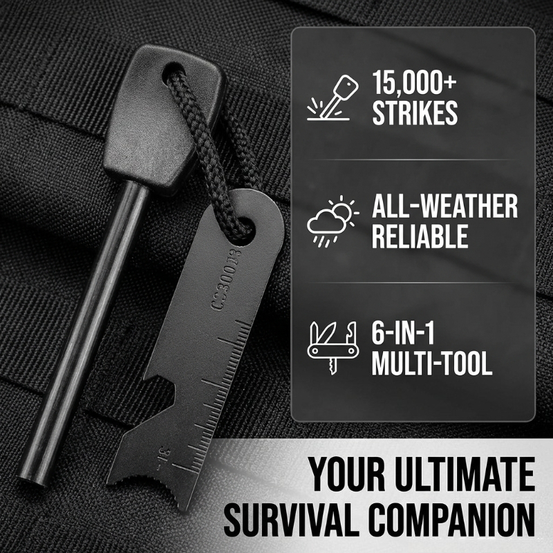 Multi-Function Wooden Handle M - Magnesium Fire Starter recensie en prijs
