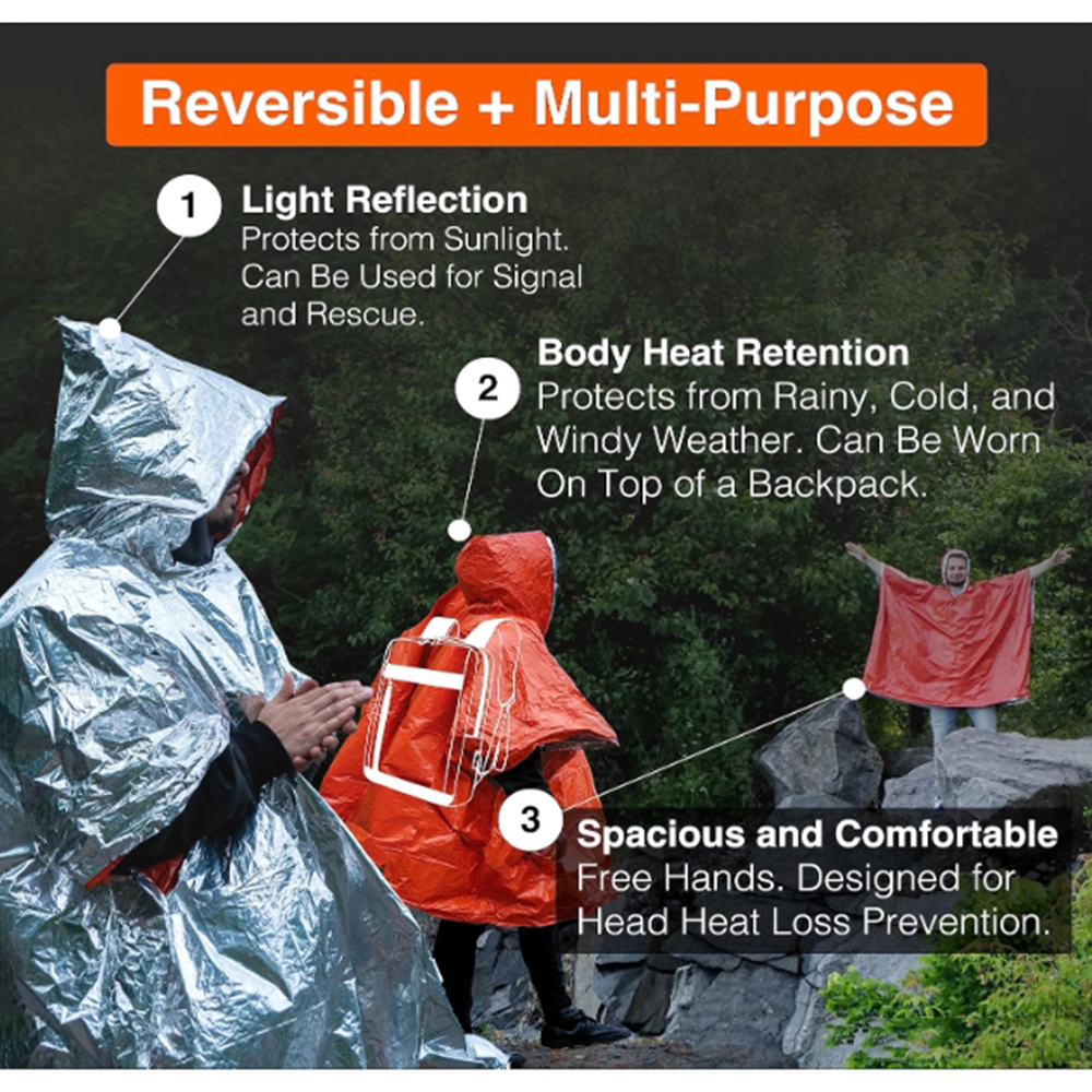 Portable Outdoor Emergency Rai - Emergency Poncho Rain recensie en prijs