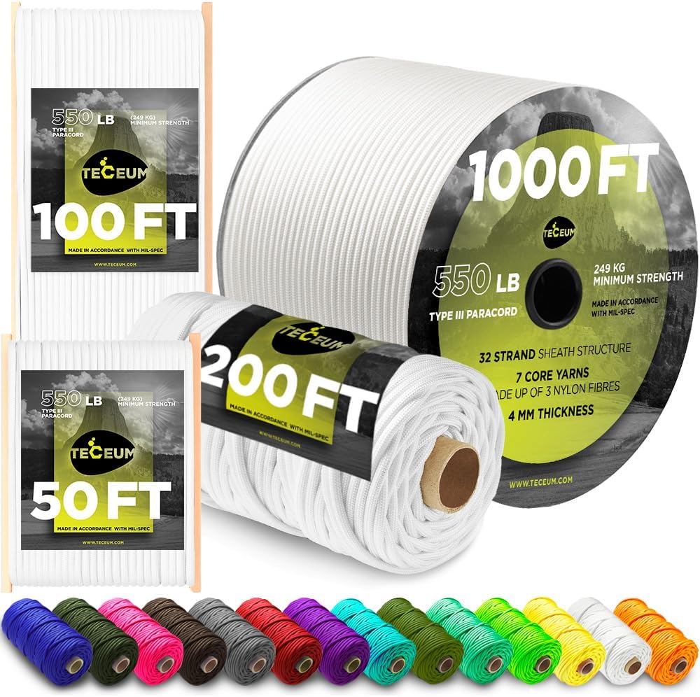 Paracord Type III 550 White 10 - Para Cord 1000Ft recensie en prijs