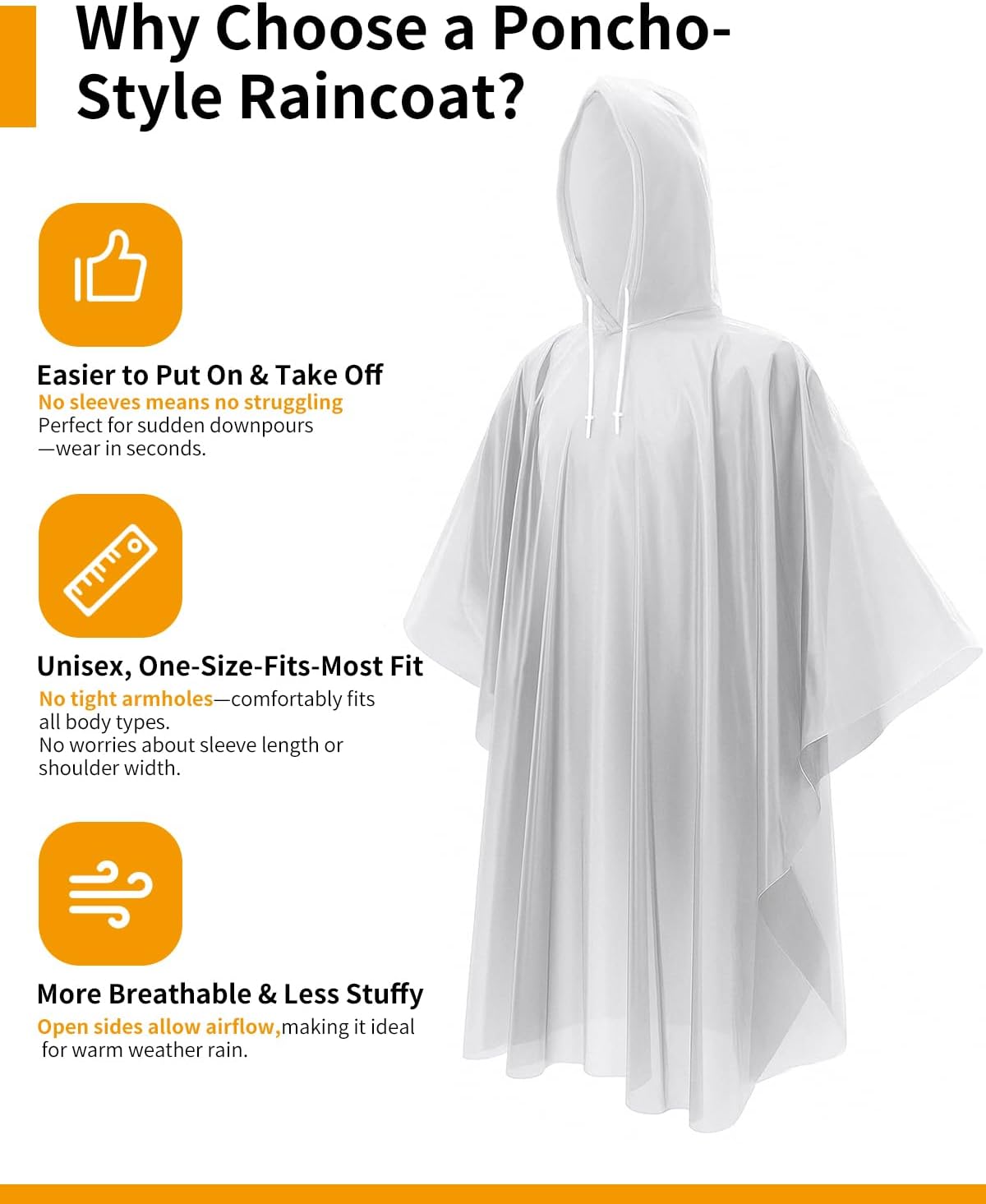 Extra Long Rain Ponchos for Ad - Emergency Poncho Rain recensie en prijs
