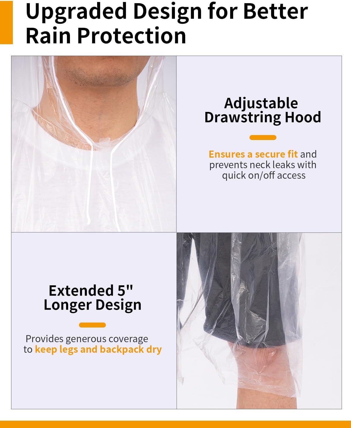 Extra Long Rain Ponchos for Ad - Emergency Poncho Rain recensie en prijs