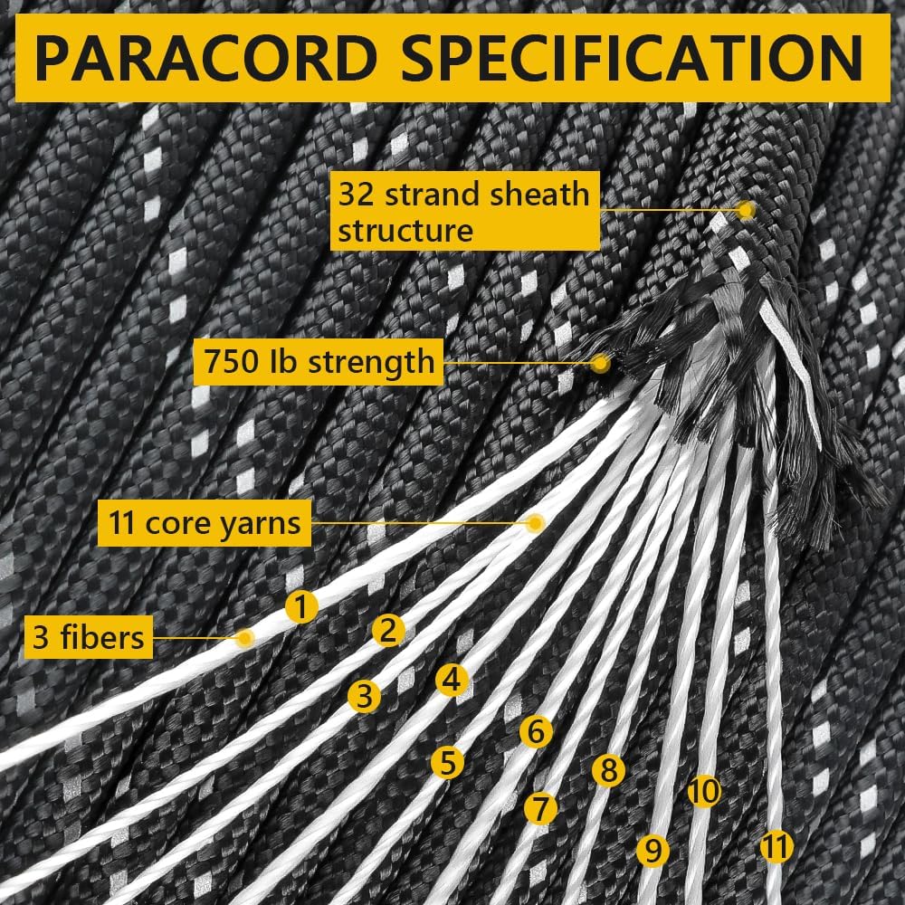 4mm Reflective Paracord Rope,  - Para Cord 1000Ft recensie en prijs