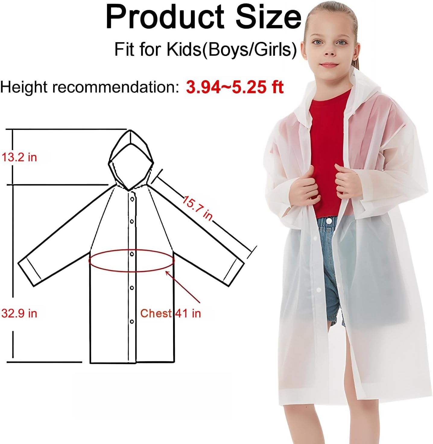 Kids Rain Ponchos Reusable wit - Emergency Poncho Rain recensie en prijs