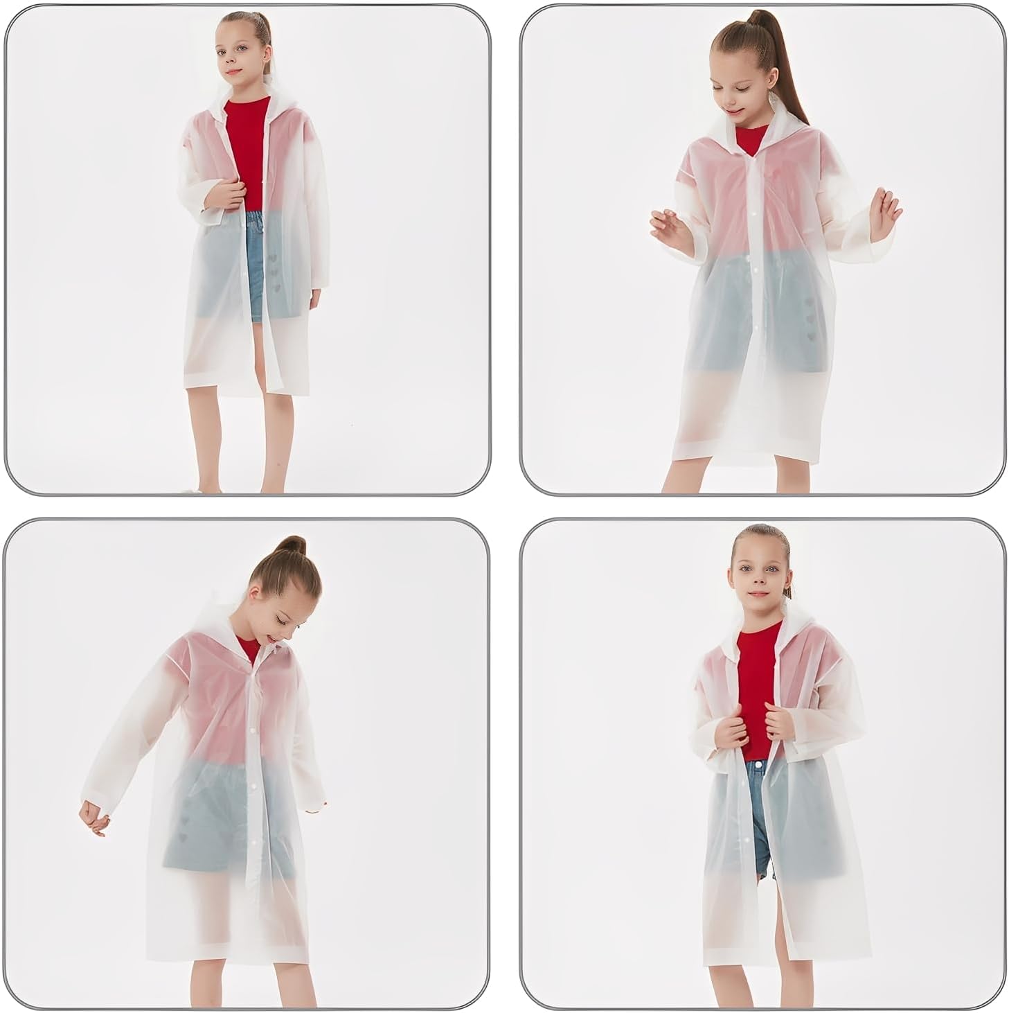 Kids Rain Ponchos Reusable wit - Emergency Poncho Rain recensie en prijs